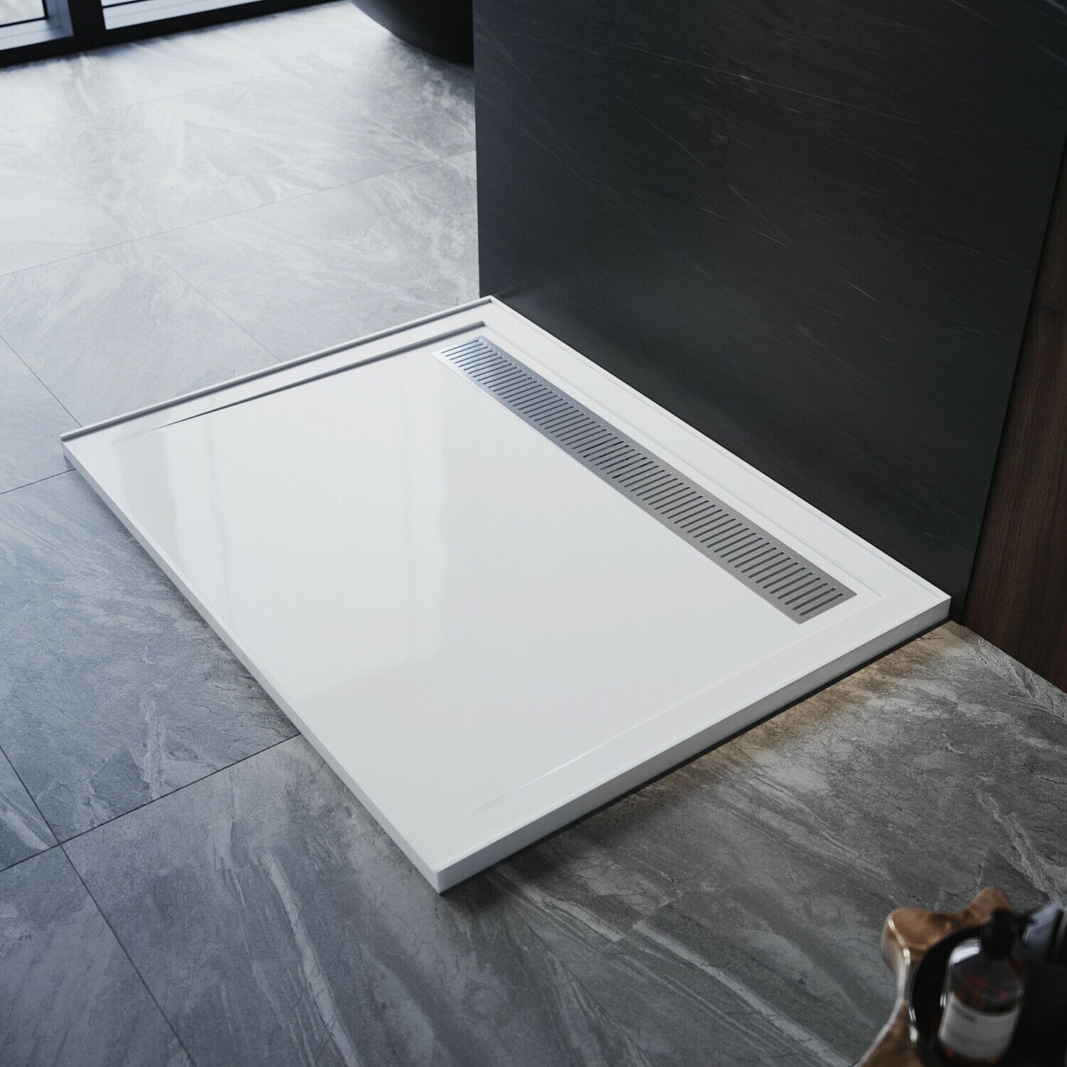 ELEGANT Rectangle Durable SMC Shower Base White with Waste and Drain Plugs - Elegantshowers