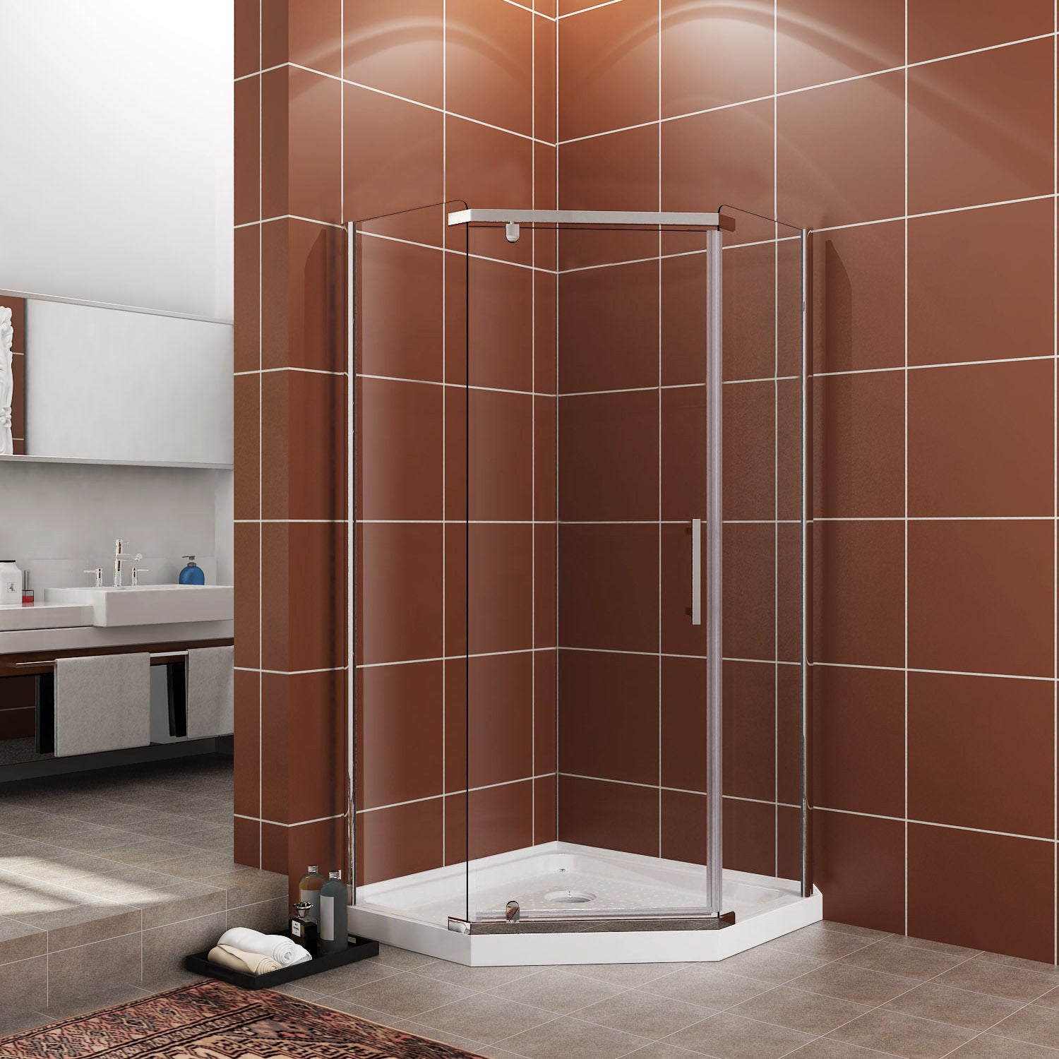 ELEGANT SHOWERS Diamond Frameless Shower Screen