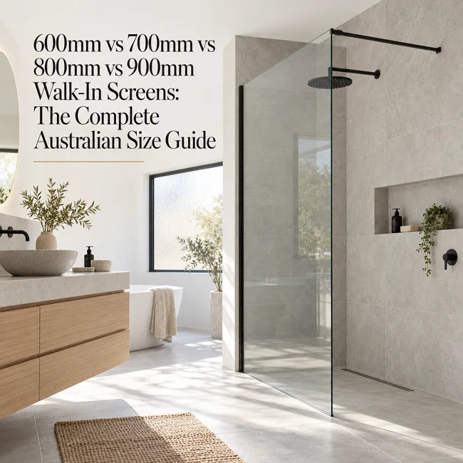 600mm vs 700mm vs 800mm vs 900mm walk-in screens comparison guide for Australian bathrooms