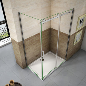 Elegant Showers Frameless Sliding Shower Door Fits Adjustable