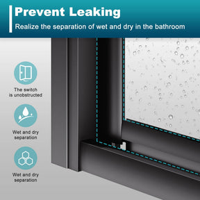 Elegant Showers Semi-frameless Pivot Shower Screen Cubicle Adjustable Black - Elegant Showers AU
