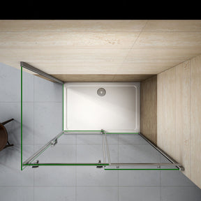 Elegant Showers Frameless Sliding Shower Door Fits Adjustable