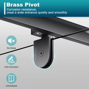 Elegant Showers Semi-frameless Pivot Shower Screen Cubicle Adjustable Black - Elegant Showers AU