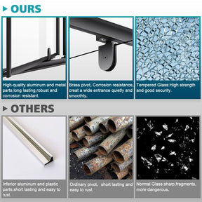 Elegant Showers Semi-frameless Pivot Shower Screen Cubicle Adjustable Black - Elegant Showers AU