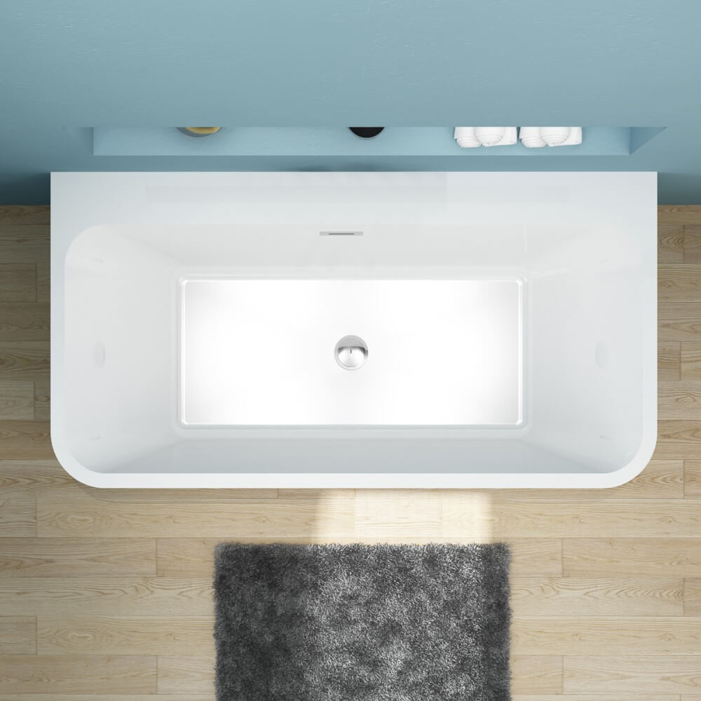 ELEGANT SHOWERS Bathroom Square Freestanding Bath tub Acrylic-1500/1700x750x580mm - Elegantshowers