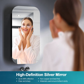 Rectangle Mirror Cabinet Medicine Shaving Bathroom Wall Hung/In-wall 450x900mm Black - Elegant Showers AU