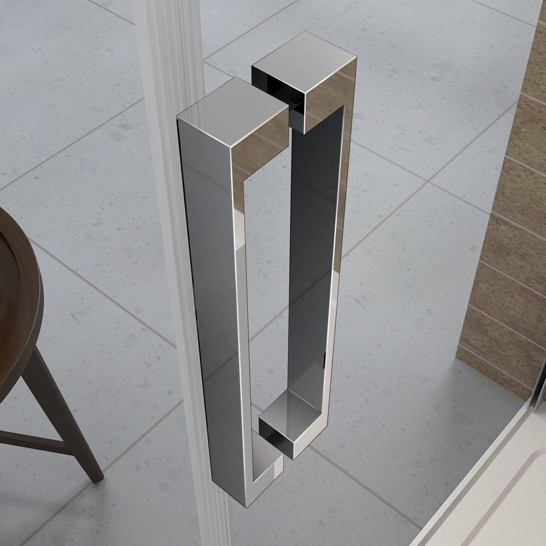 Elegant Showers Frameless Sliding Shower Door Fits Adjustable