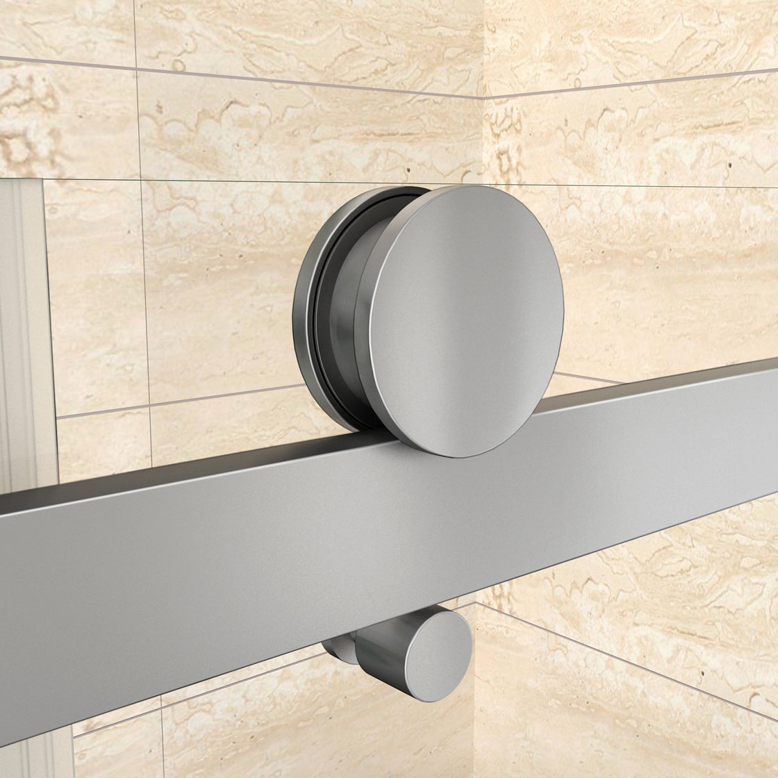 Elegant Showers Frameless Sliding Shower Door Fits Adjustable