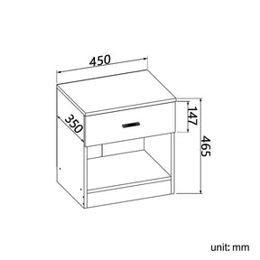 ELEGANT SHOWERS One Drawer Bedside Table Black&Brown - Elegant Showers AU