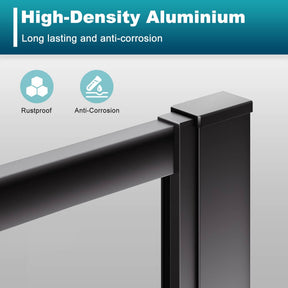 Elegant Showers Semi-frameless Pivot Shower Screen Cubicle Adjustable Black - Elegant Showers AU