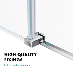 Elegant Showers Frameless Sliding Shower Door Fits Adjustable