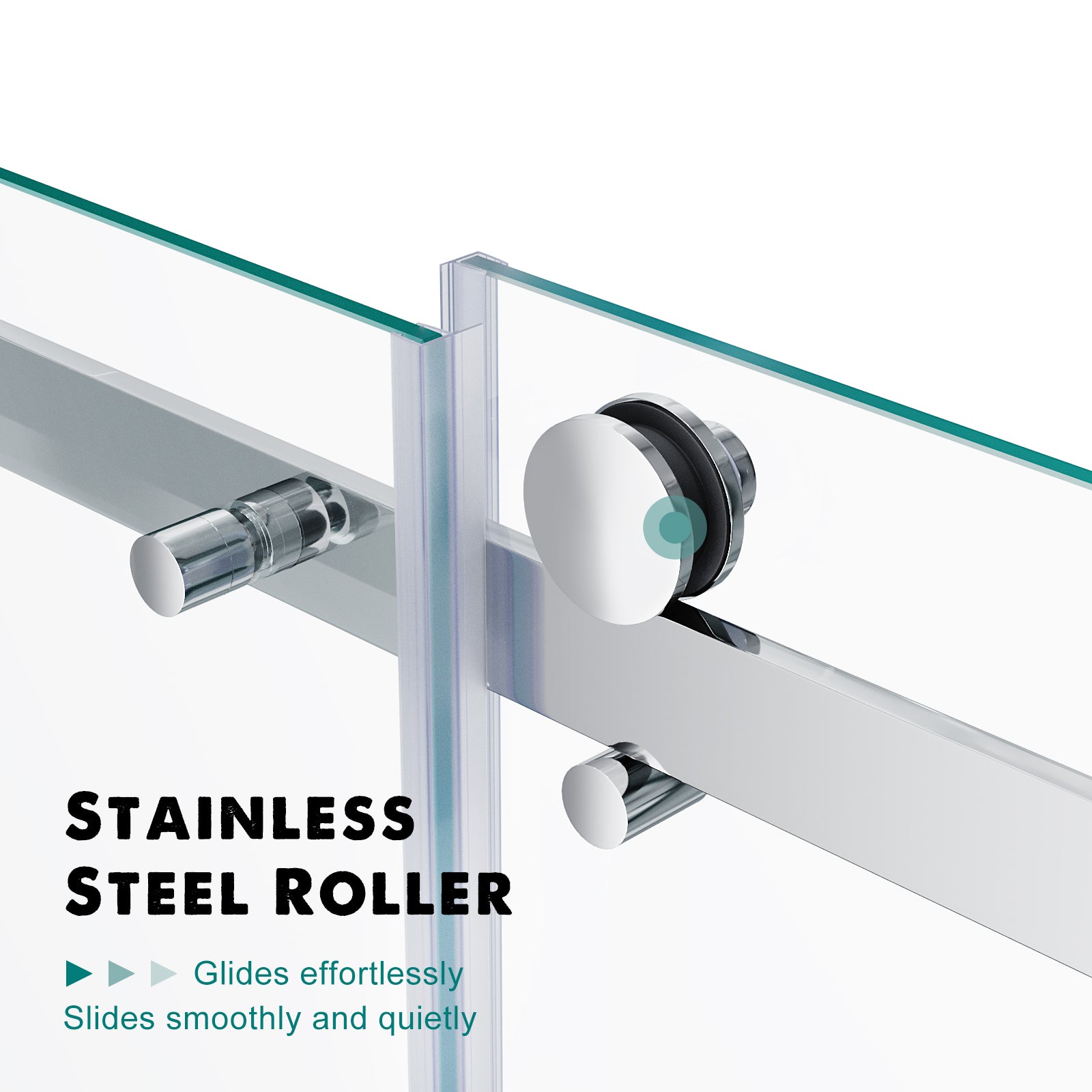 Elegant Showers Frameless Sliding Shower Door Fits Adjustable