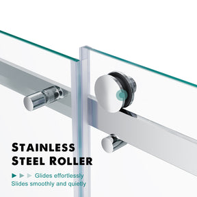 Elegant Showers Frameless Sliding Shower Door Fits Adjustable