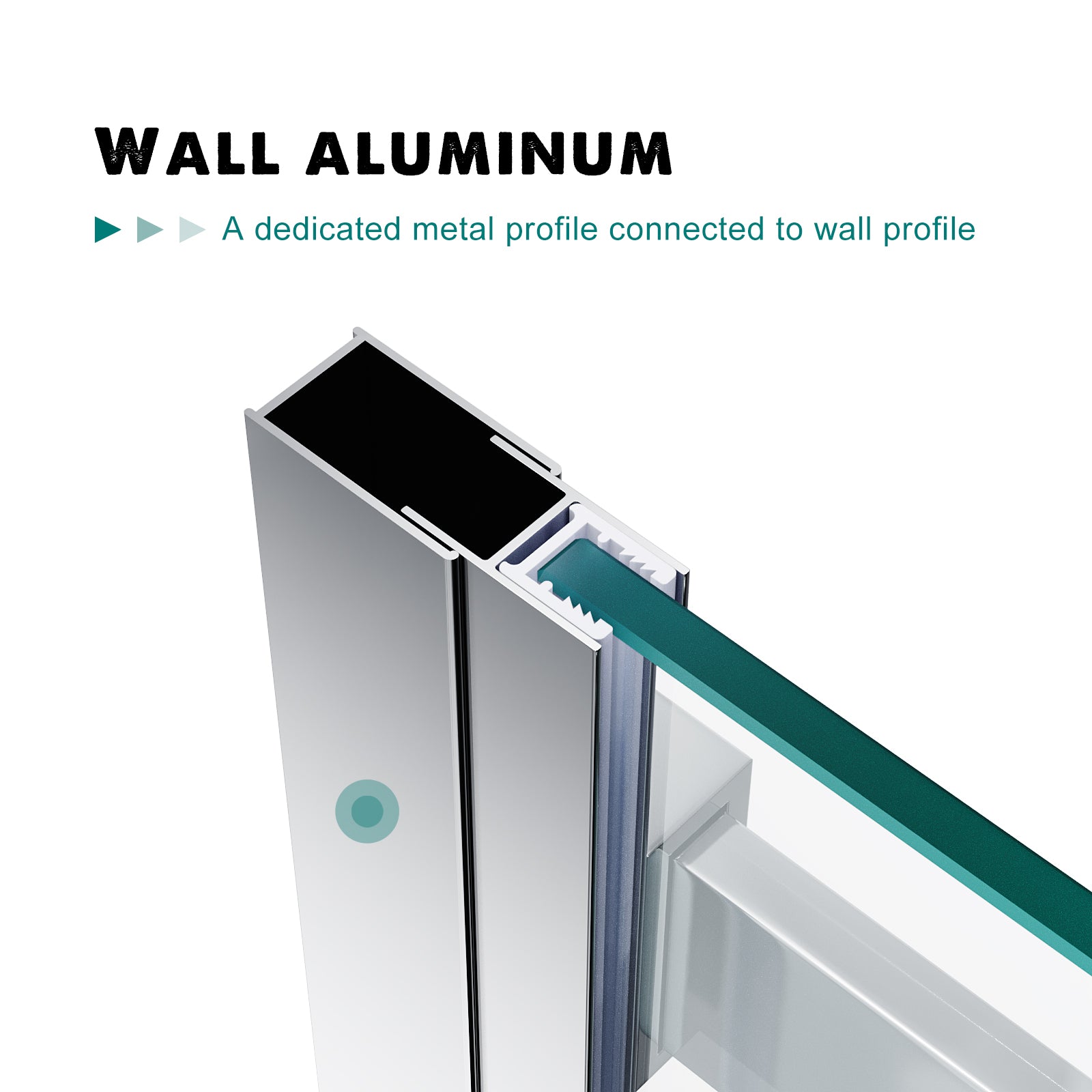 Elegant Showers Frameless Sliding Shower Door Fits Adjustable