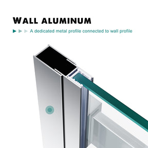 Elegant Showers Frameless Sliding Shower Door Fits Adjustable