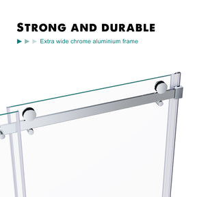 Elegant Showers Frameless Sliding Shower Door Fits Adjustable