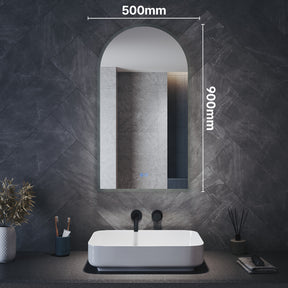Bathroom Mirror with Lighting Curved LED Bathroom Mirror 500x900x35mm