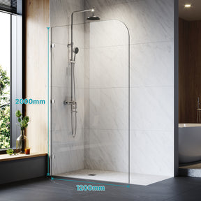 Elegant Showers 1000mm Frameless Hinged Shower Screen 10mm Tempered Glass