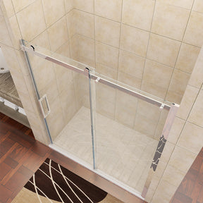 Elegant Showers Frameless Sliding Shower Door Fits Adjustable