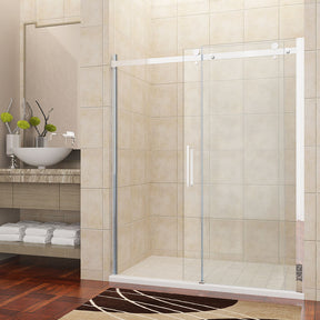 Elegant Showers Frameless Sliding Shower Door Fits Adjustable