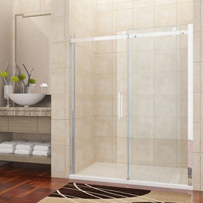 Elegant Showers Frameless Sliding Shower Door Fits Adjustable