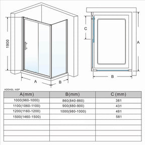 Black Framed 2 Panel Shower Enclosure Sliding Screen - Elegantshowers