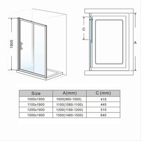 Black Framed 2 Panel Shower Screen Sliding Door - Elegantshowers