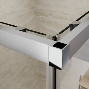 Square Sliding Doors, Corner shower enclosure with aluminum frame,  6mm safety tempered glass