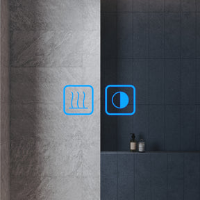 Square Bathroom Mirror with Lighting, 3 Light Colors with LED-Lit Shelf, 500x 700x35mm