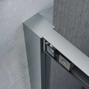Sliding Shower Door with 5 mm Clear Glass Panel, Reversible Shower Enclosure,  Chrome colour matte frame