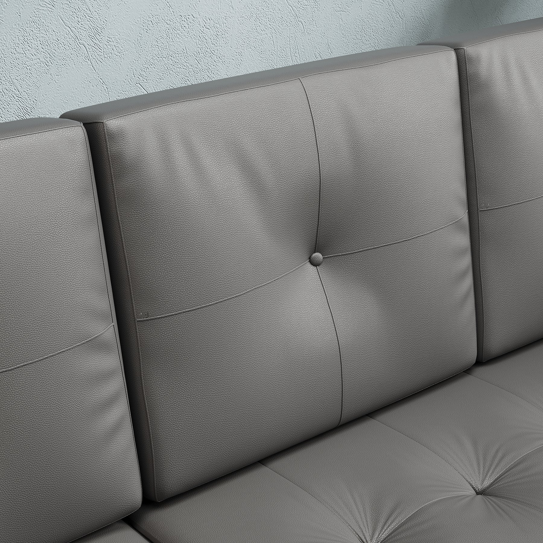 3 in 1 Corner Sofas with Pull-Out Bed, Hidden Storage and Plastic Legs, Dark Gray