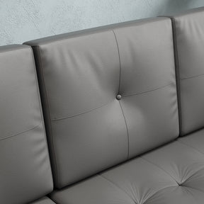 3 in 1 Corner Sofas with Pull-Out Bed, Hidden Storage and Plastic Legs, Dark Gray