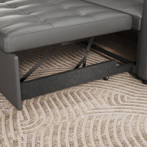 2 Seater Sofa Bed 3 in 1 with Storage, Hidden Pull-Out Bed, Adjustable Backrest and 2 Cushions, Dark Gray