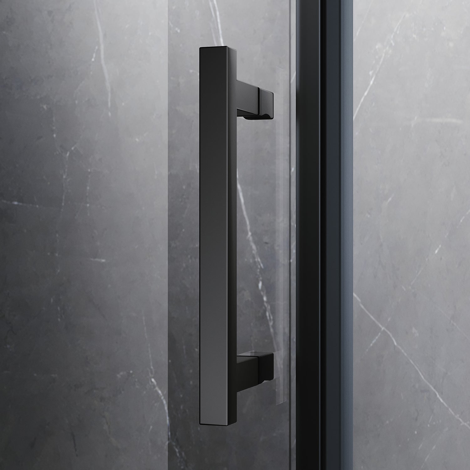 ELEGANT SHOWERS Diamond Semi Frameless Shower Screen black 90cm-100cm