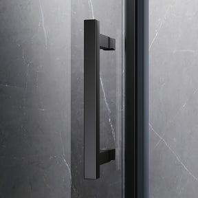 ELEGANT SHOWERS Diamond Semi Frameless Shower Screen black 90cm-100cm