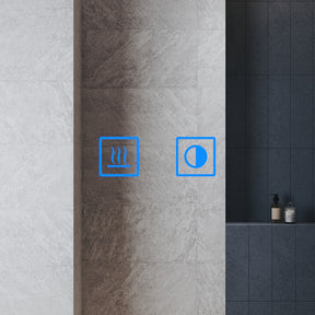 LED Bathroom Cabinet with Makeup Storage Shelf, color Hemp Black , 485x700x130mm