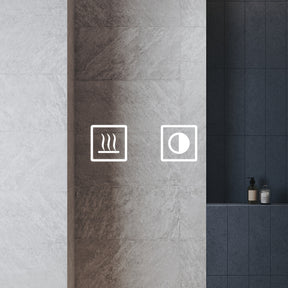 Three-door LED anti-fog bathroom cabinet, Moroccan Gray, 900x600x125mm