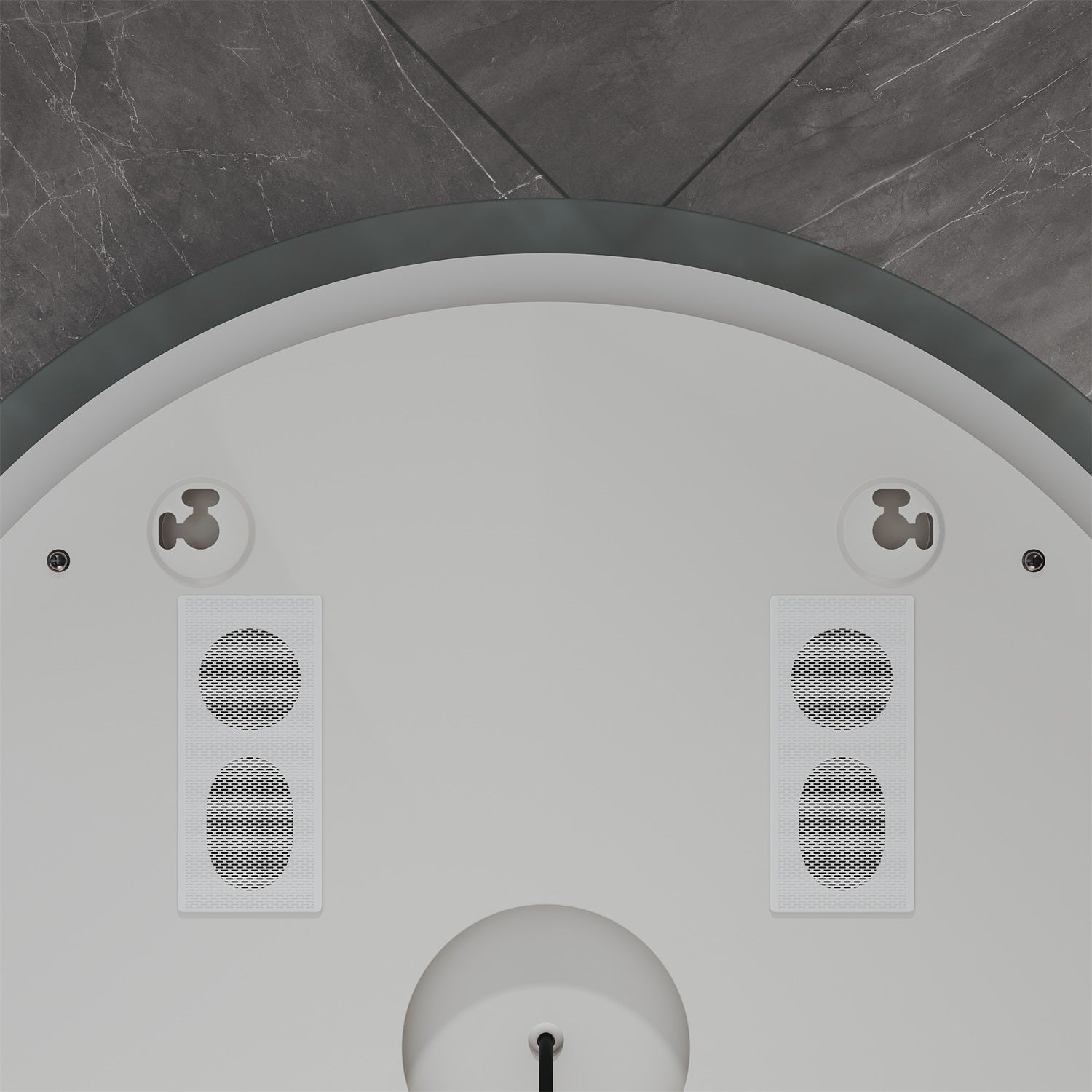 Round LED Bathroom Mirror with Touch Switch, Bluetooth, 3 Adjustable Light Colors, 600x600mm