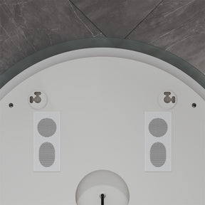 Round LED Bathroom Mirror with Touch Switch, Bluetooth, 3 Adjustable Light Colors, 600x600mm