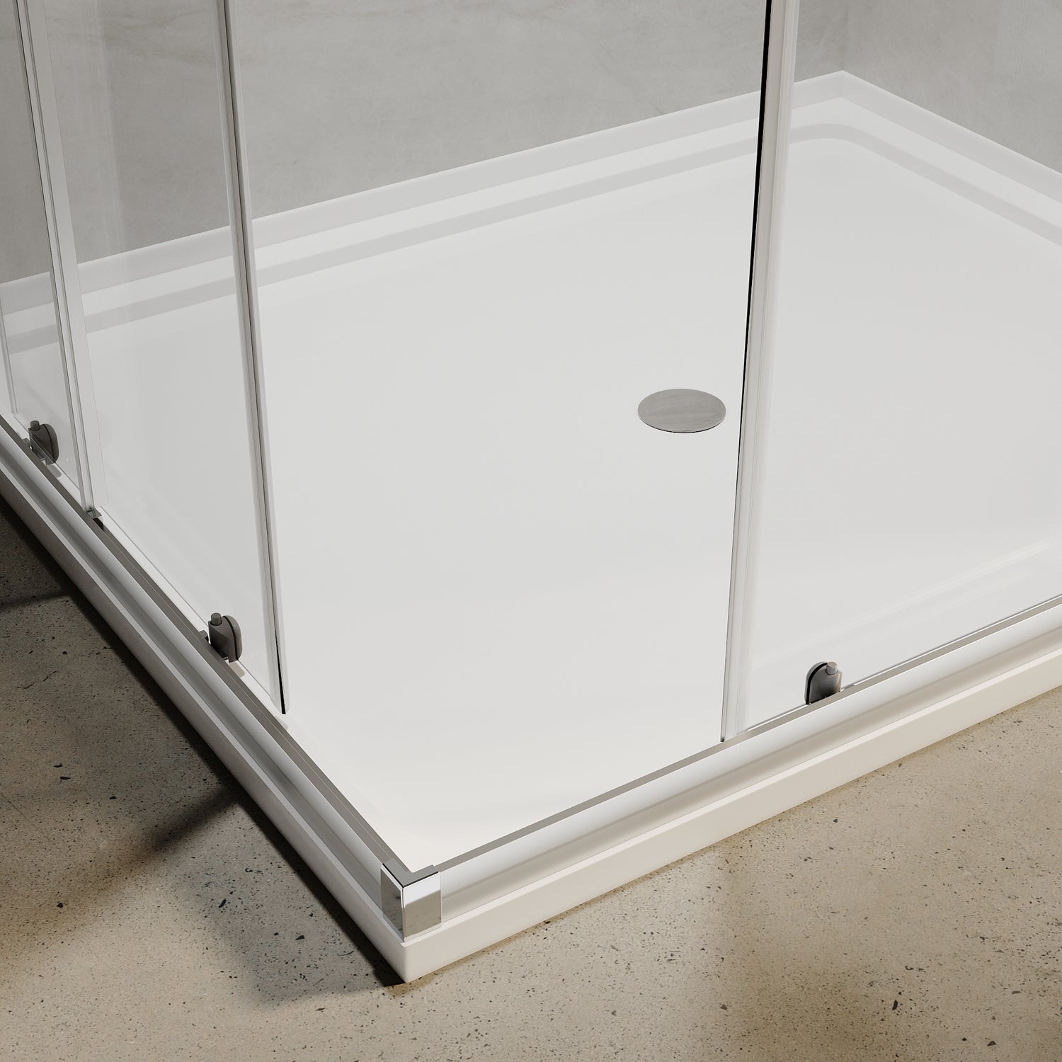 Square Sliding Doors, Corner shower enclosure with aluminum frame,  6mm safety tempered glass