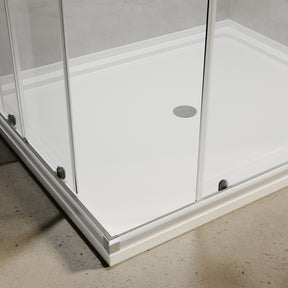 Square Sliding Doors, Corner shower enclosure with aluminum frame,  6mm safety tempered glass