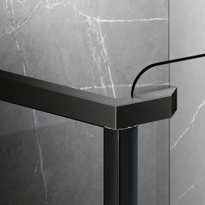 ELEGANT SHOWERS Diamond Semi Frameless Shower Screen black 90cm-100cm