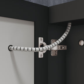 Bathroom cabinet with integrated mood lighting and glass shelves, Black Hemp, 700x600x125mm