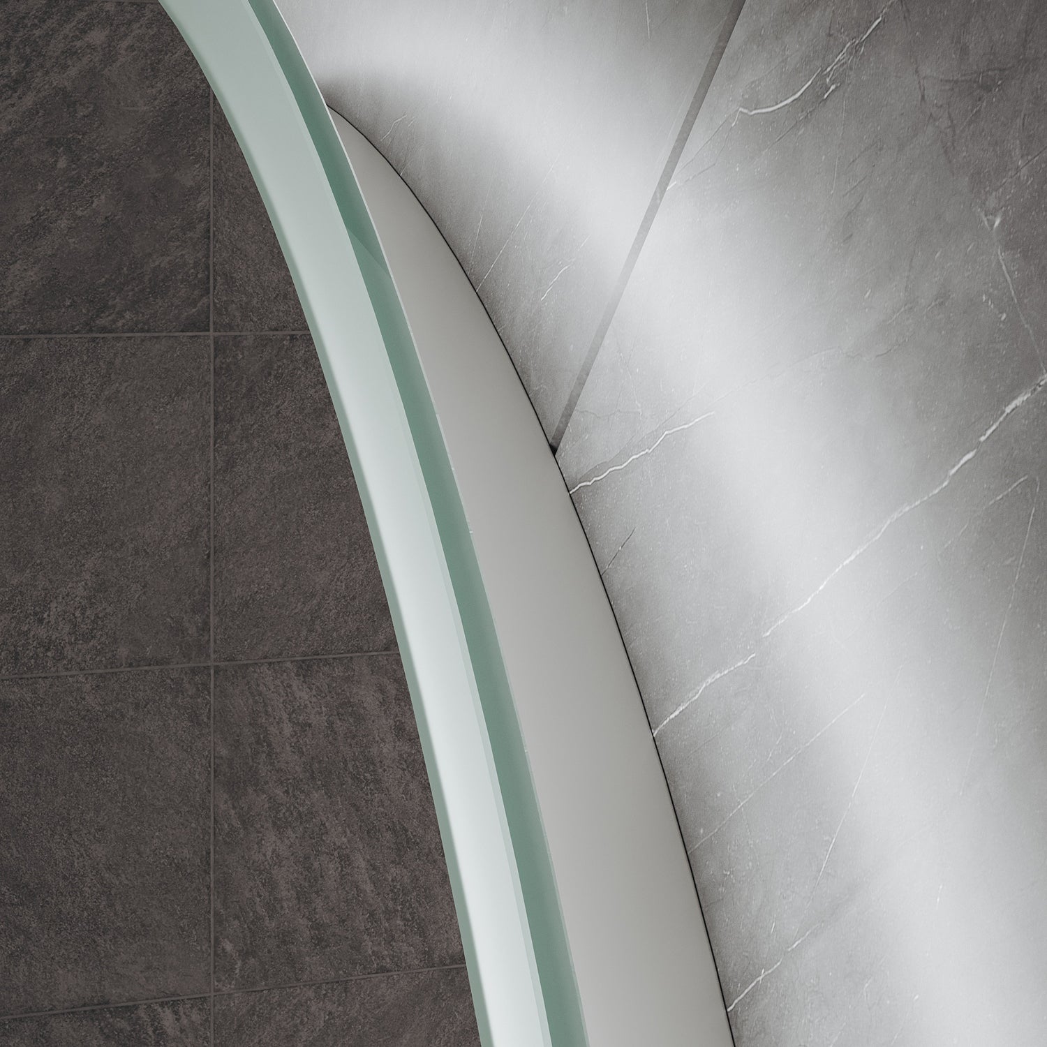 Bathroom Mirror with Lighting Curved LED Bathroom Mirror 500x900x35mm