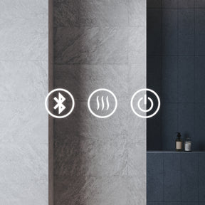 Round LED Bathroom Mirror with Touch Switch, Bluetooth, 3 Adjustable Light Colors, 600x600mm