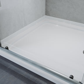 Sliding Shower Door with 5 mm Clear Glass Panel, Reversible Shower Enclosure,  Chrome colour matte frame