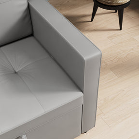 3 in 1 Corner Sofas with Pull-Out Bed, Hidden Storage and Plastic Legs, Light Gray