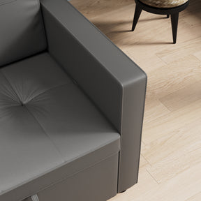 3 in 1 Corner Sofas with Pull-Out Bed, Hidden Storage and Plastic Legs, Dark Gray