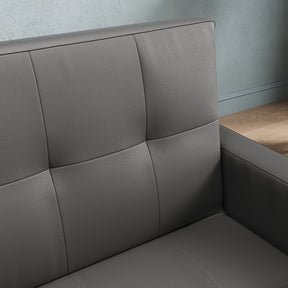 2 Seater Sofa Bed 3 in 1 with Storage, Hidden Pull-Out Bed, Adjustable Backrest and 2 Cushions, Dark Gray