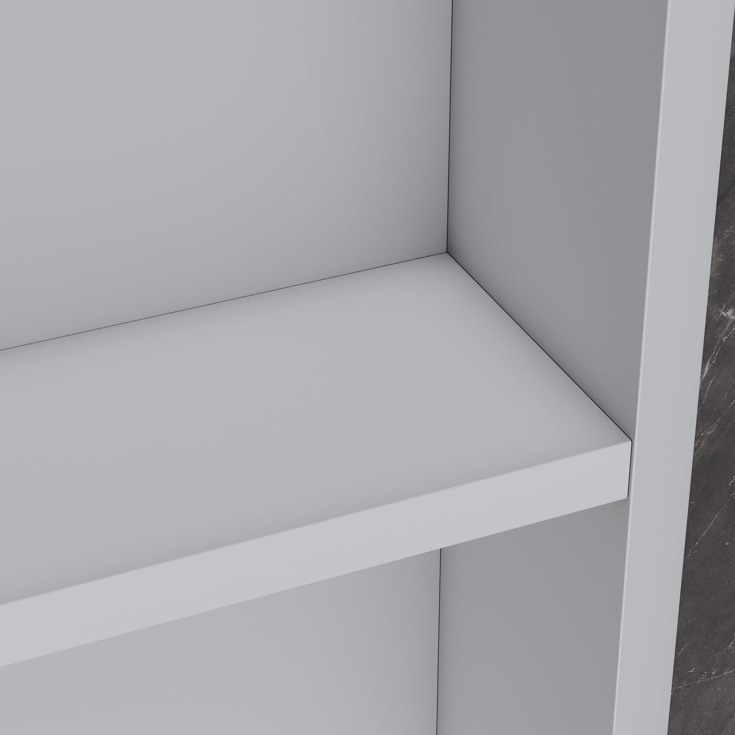 Single-door grey wooden mirror cabinet with cosmetic shelf 485x700x130mm